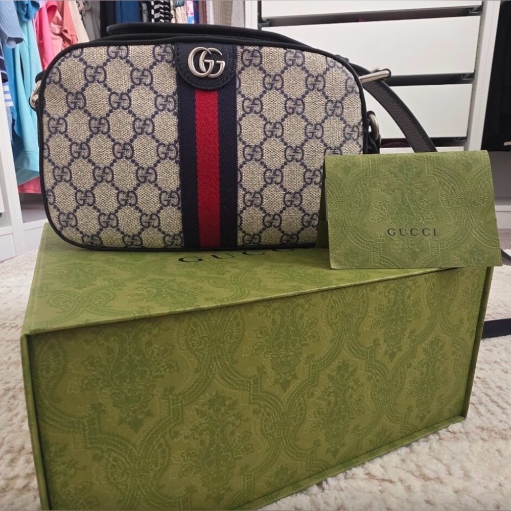 Gucci Ophidia Small Crossbody + Gucci Key Chain